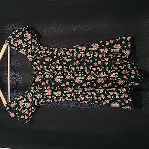 WOMEN'S Urban Outfitters Romper, Black Flower Pattern, Size Small